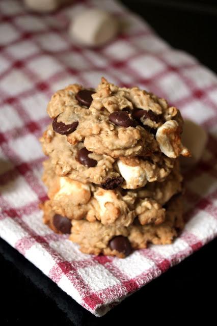 Vegan Chocolate Chip and Marshmallow Oatmeal Cookies