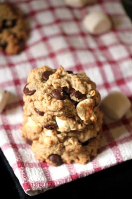 Vegan Chocolate Chip and Marshmallow Oatmeal Cookies