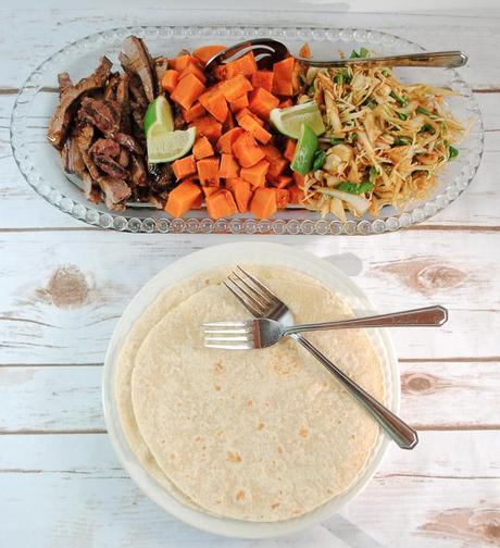 Spicy Thai Sweet Potato and Grilled Beef Wraps