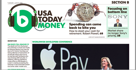 That’s entertainment: reading e-paper editions above the clouds