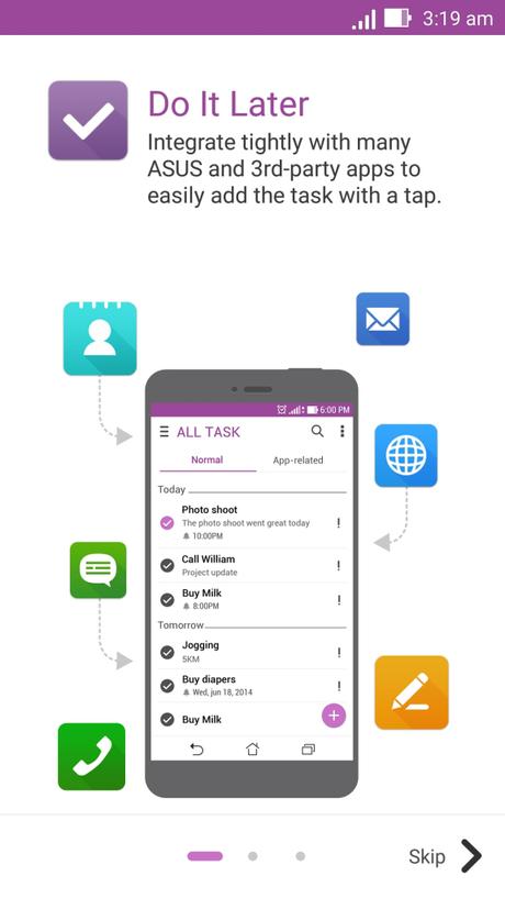 Do It later feature of ZenFone 2