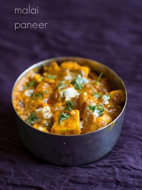 malai paneer recipe - paneer recipes