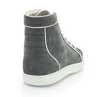 This Croc Is No Crock:  Louis Leeman Croc-Embossed Suede High-Top Sneaker