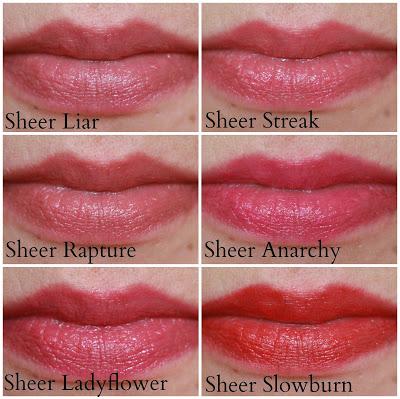 Urban Decay Sheer Revolution Lipstick Swatches