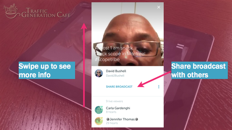 Periscope on Android Tutorial: share broadcast with others
