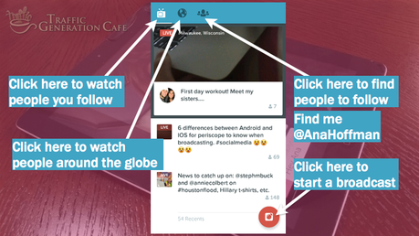 Periscope on Android Tutorial: your home page layout