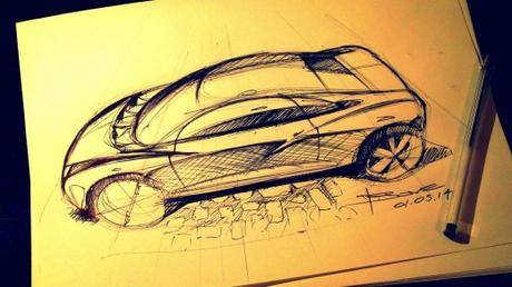 The top side perspective car sketch tutorial by Luciano Bove