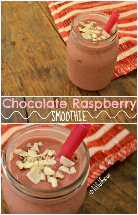 Chocolate Raspberry Smoothie via @FitfulFocus