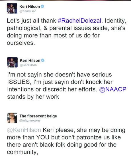 Twitter Drags Keri Hilson For Supporting Rachel Dolezal