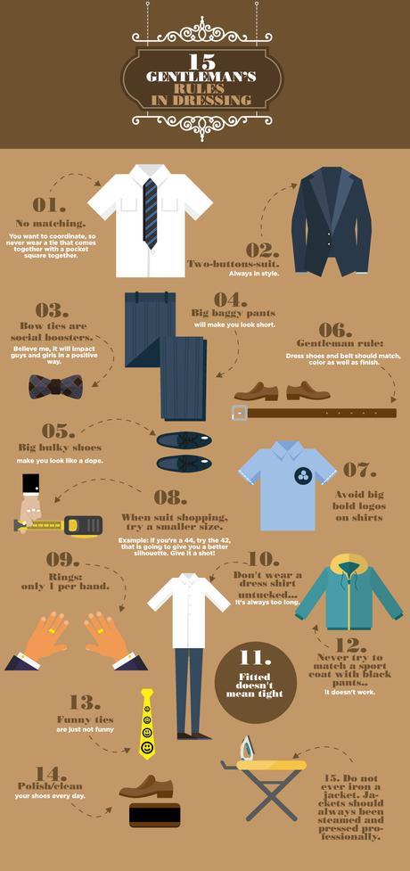 15 Gentleman's Tips For Dressing Well Infographic