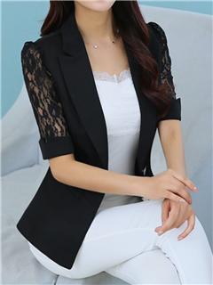 Ericdress Summer Lace Half Sleeve Notched Lapel Blazer