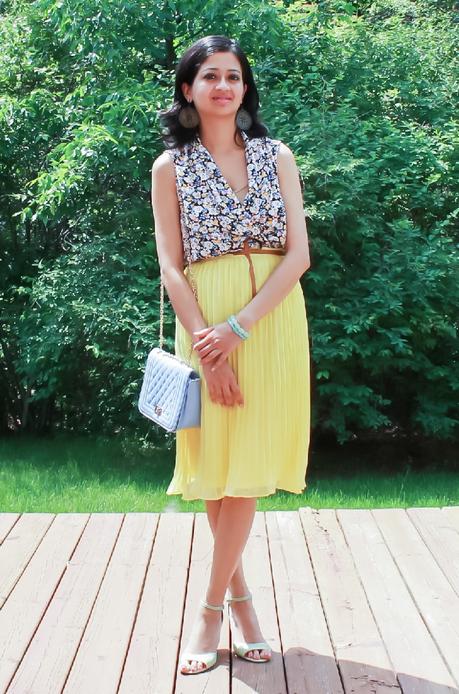 Floral Top and Pleated Skirt