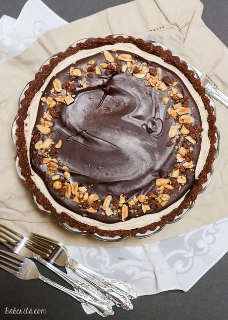 No Bake Chocolate Peanut Butter Tart (GF & Vegan)