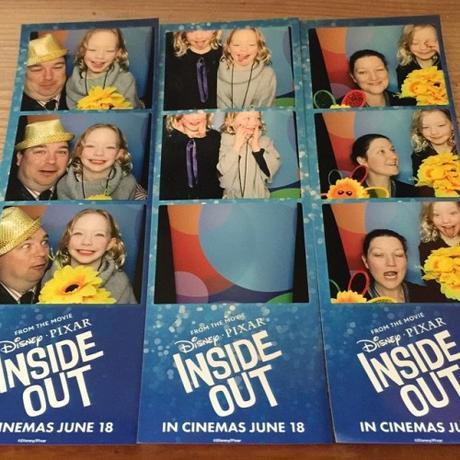 Family photo booth fun at the Inside Out Premiere.