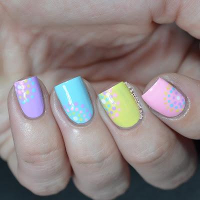 Pastel Circular Dotted Nails