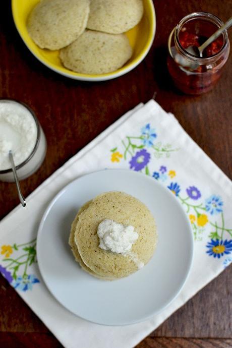 Jonna Rawa Idli (Jowar Idli) with Coconut-Almond Chutney