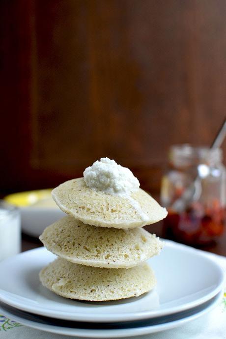 Jonna Rawa Idli (Jowar Idli) with Coconut-Almond Chutney