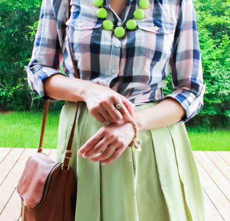 Plaid Shirt and Mint Dress