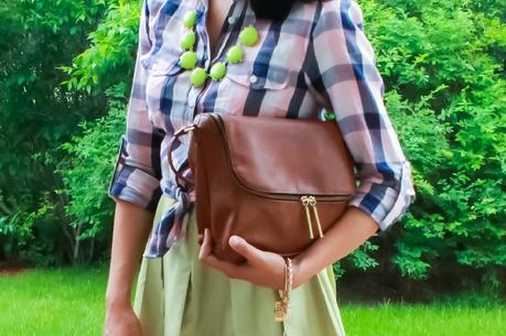 Plaid Shirt and Mint Dress