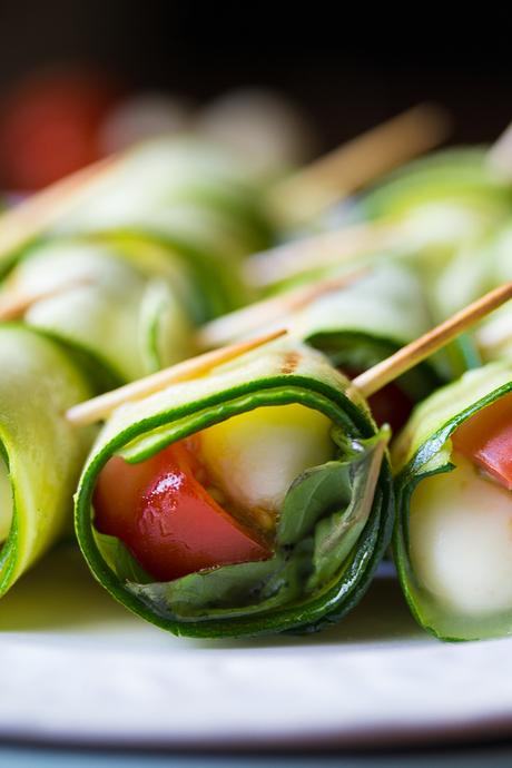 Grilled Zucchini Caprese Roll-Ups | sweetpeasandsaffron.com @sweetpeasaffron