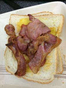 Our Father’s Day bacon butty with the help of Roberts Bakery