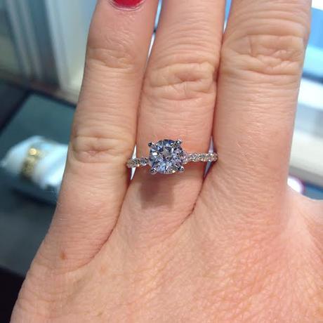 Perfect round solitaire engagement ring