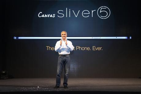 Vineet Taneja, CEO, Micromax launching the World's Slimmest Phone  Canvas Sliver 5