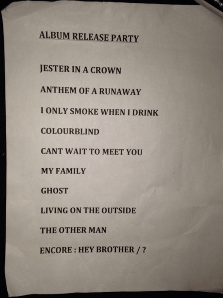 Small Town Pistols Pistology Release Party Set List Toronto