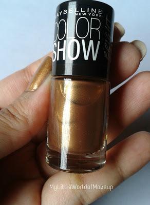 Maybelline Color Show Bright Sparks Nail Paint in Burnished Gold Review