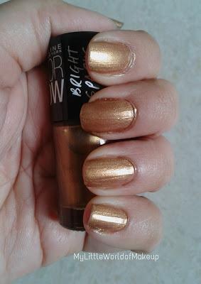 Maybelline Color Show Bright Sparks Nail Paint in Burnished Gold Review