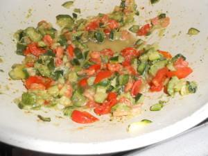 trofie zucchine e gamberetti (pasta with zucchini and swrip)