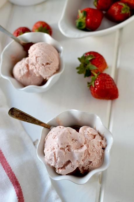 Roasted Strawberry Ice Cream (3 Ingredient Recipe and No Ice Cream Maker required)