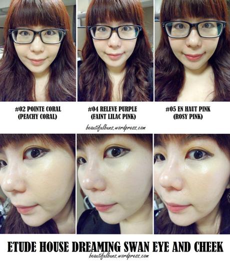 Etude House Dreaming Swan Eye and Cheek on face