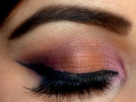 Cranberry and copper smokey eye makeup