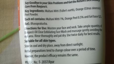 Banjara's Multani Orange Oil Clearing Face Wash Review