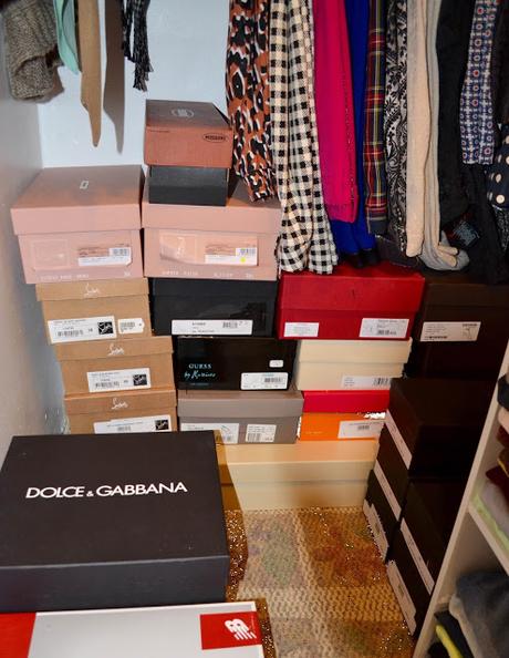 louboutin shoes in closet