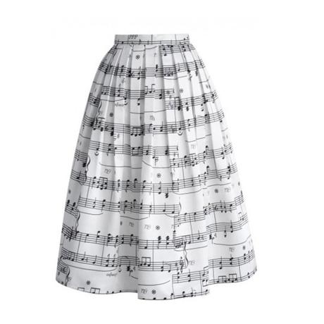 White skirt with musical notes from Aliexpress.com
