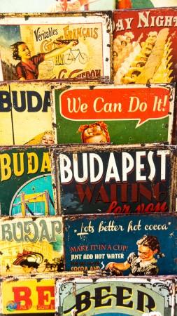 Old metal signs found for sale in Budapest