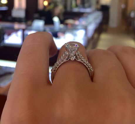 Verragio solitaire engagement ring with diamond band
