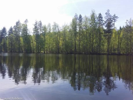 The calm waters of Lake Saimaa in Savonlinna, Finland. 