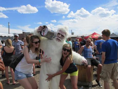Partygoers with the ever-popular Yeti.
