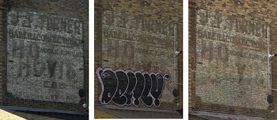 Clean up of Hanley Road HOVIS ghostsign