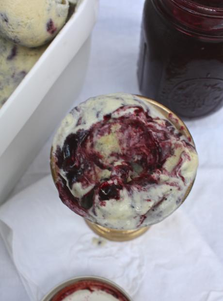 Chamomile Tea Berry Swirl Ice Cream