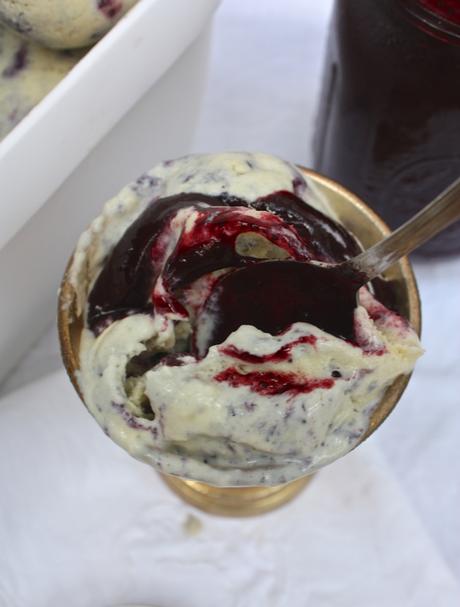 Chamomile Tea Berry Swirl Ice Cream