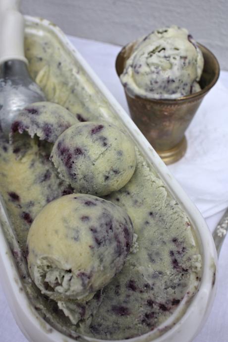 Chamomile Tea Berry Swirl Ice Cream