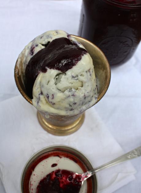 Chamomile Tea Berry Swirl Ice Cream