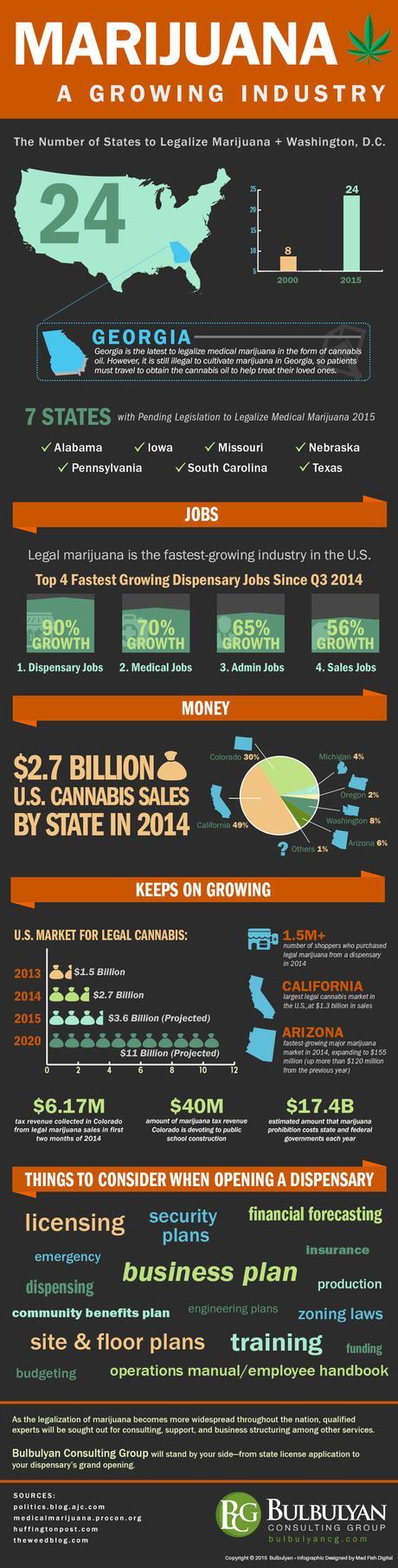 The Growth of Marijuana Dispensaries Infographic