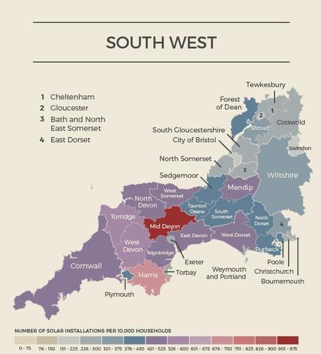 South West England Solar Map
