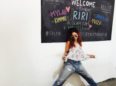 RIHANNA HITS THE STUDIO IN LA