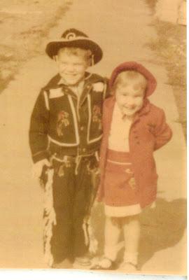 Two Generations of Maybelline cousin's, love dressing up like Tom Mix and Roy Rogers - 1930s -1950s